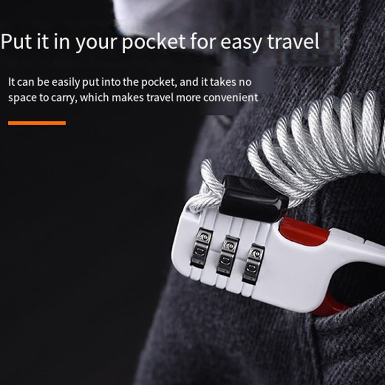 Helmet Anti Theft Password Lock Motorcycle Car Basket Soft Lock(White) - free shipping - PMC TechLife - Order now!