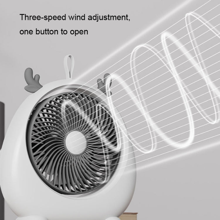 Dormitory Portable Animal Ear Desktop Electric Fan, Style: Charging Version Pink - free shipping - PMC Jewellery - Order now!