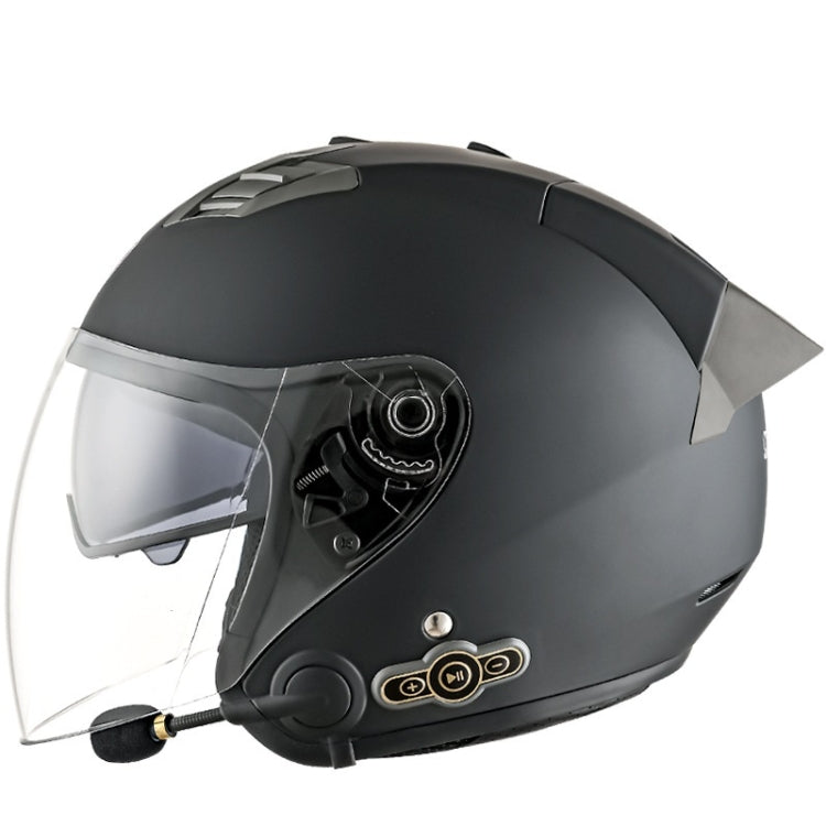 KUQIBAO Motorcycle Smart Bluetooth Sun Protection Double Lens Safety Helmet, Size: XL(Matte Black+Gray Tail) - free shipping - PMC TechLife - Order now!