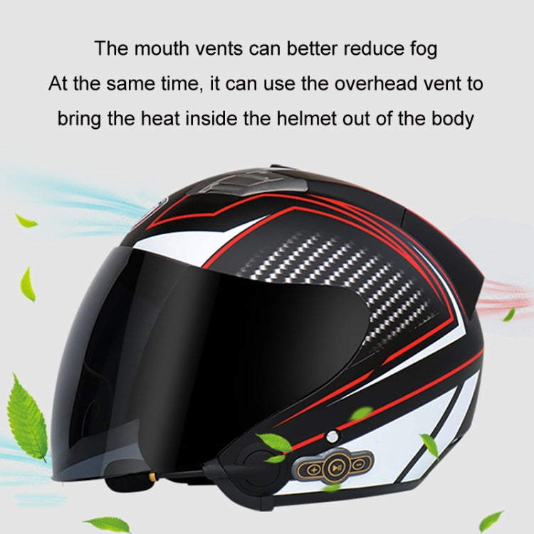 KUQIBAO Motorcycle Smart Bluetooth Sun Protection Double Lens Safety Helmet, Size: M(White+Gray Tail) - free shipping - PMC TechLife - Order now!