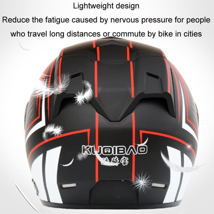 KUQIBAO Motorcycle Smart Bluetooth Sun Protection Double Lens Safety Helmet, Size: XL(Bright Black Phantom Fiber+Black Tail) - free shipping - PMC TechLife - Order now!