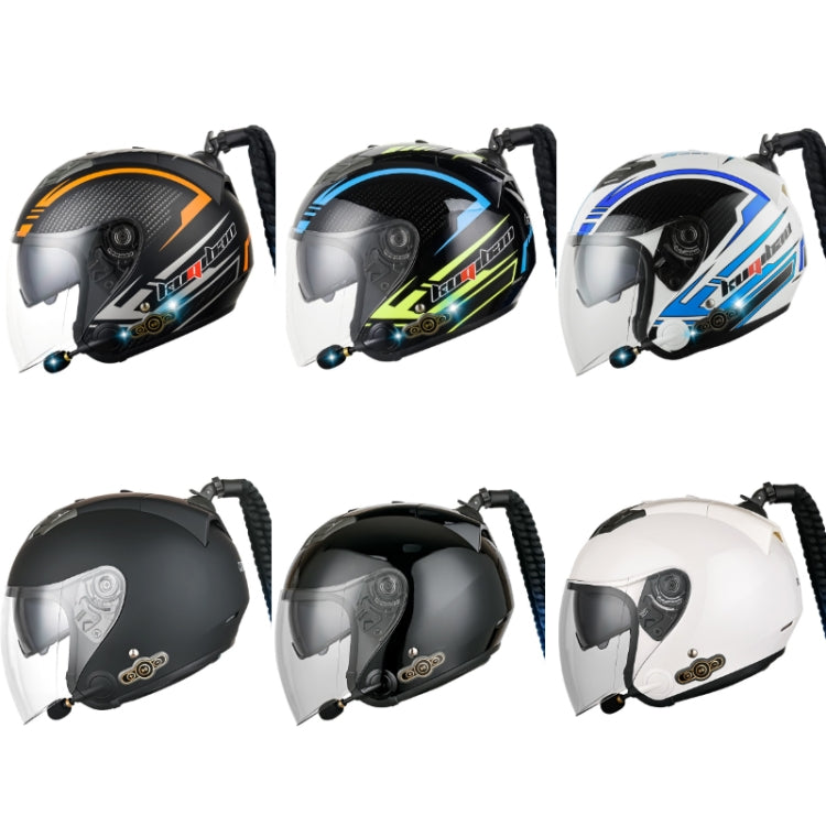 KUQIBAO Motorcycle Bluetooth Headset Double Lens Helmet With Braid, Size: M(White) - free shipping - PMC TechLife - Order now!