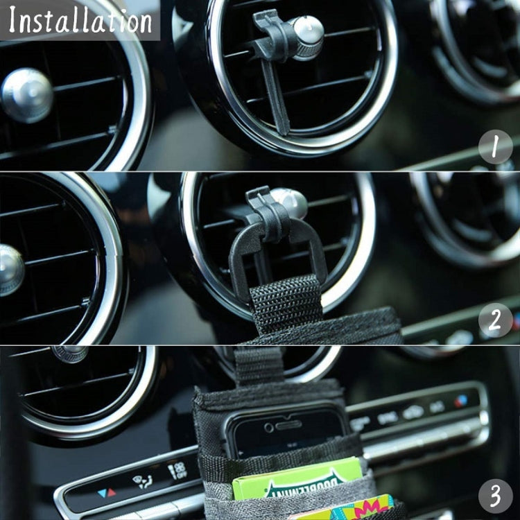 Vehicle Air Outlet Storage Bag Multi-function Document Change Storage Bag(Black) - Stowing Tidying by PMC TechLife | Online Shopping South Africa | PMC TechLife | Buy Now Pay Later Mobicred