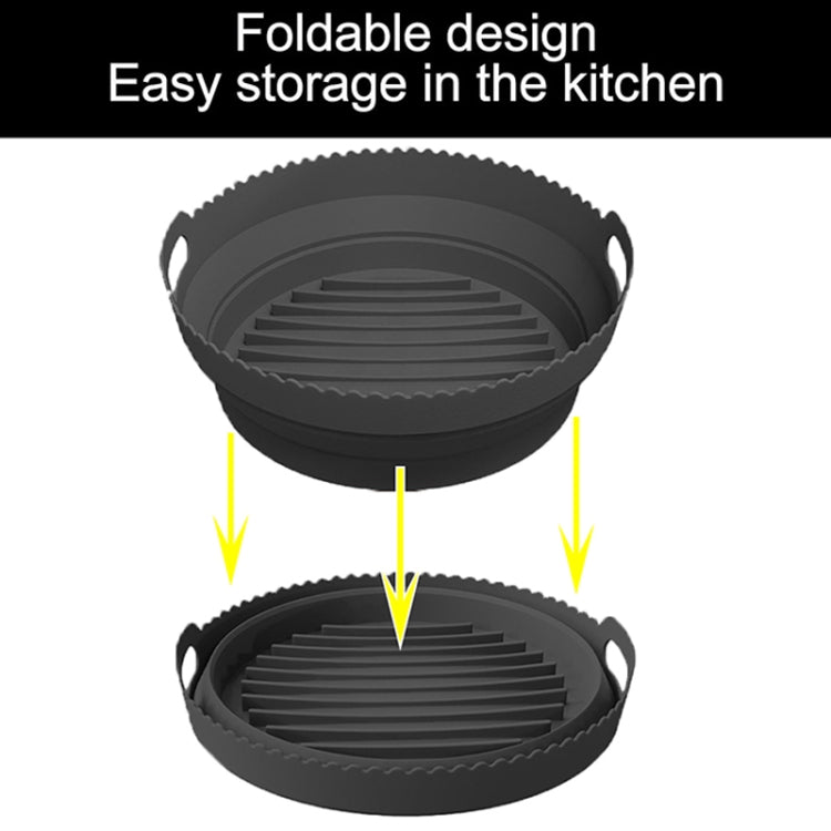 Round 2 Layer Air Fryer Silicone Basket Reusable Foldabl Air Fryer Mold Liner Tray(Gray) - Baking mat & Bakewares by PMC TechLife | Online Shopping South Africa | PMC TechLife