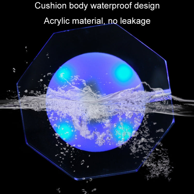 100x10mm Square USB Charging LED Light Up Acrylic Coaster Transparent Crystal Base(Colorful Light) - Car Drink Holders by PMC TechLife | Online Shopping South Africa | PMC TechLife | Buy Now Pay Later Mobicred