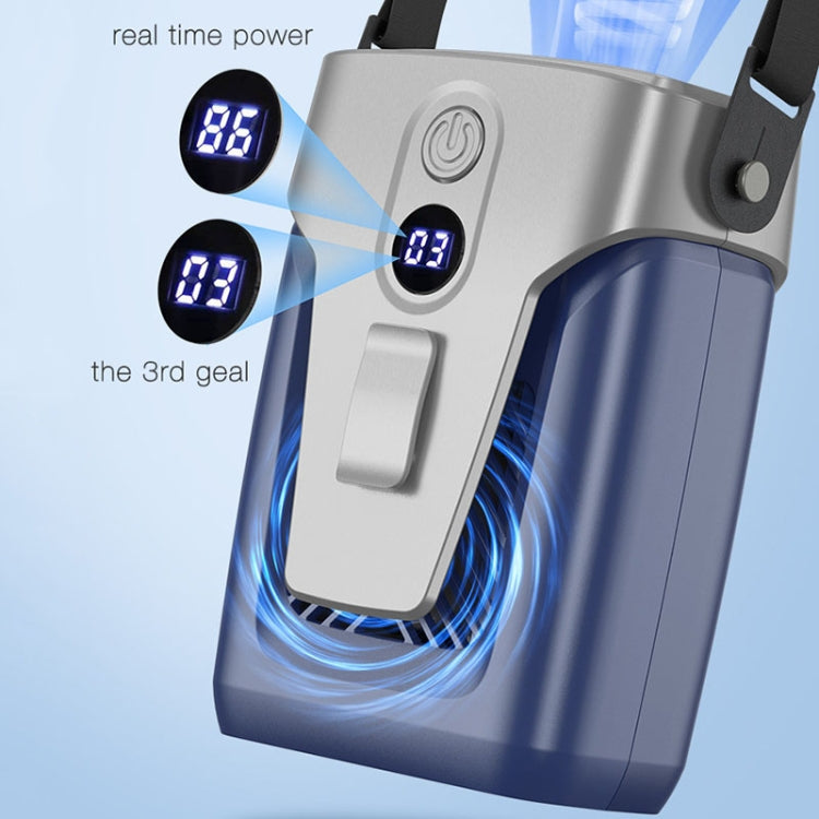 Outdoor Portable Waist High Wind Leafless Hanging Neck Fan With Power Function(Deep Space Gray) - Electric Fans by PMC TechLife | Online Shopping South Africa | PMC TechLife | Buy Now Pay Later Mobicred