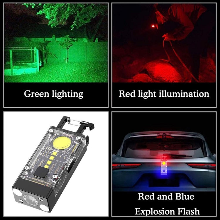 Outdoor Camping Multifunctional Solar Highlighted Mini Keychain Light(Black) - Mini Flashlight by PMC TechLife | Online Shopping South Africa | PMC TechLife