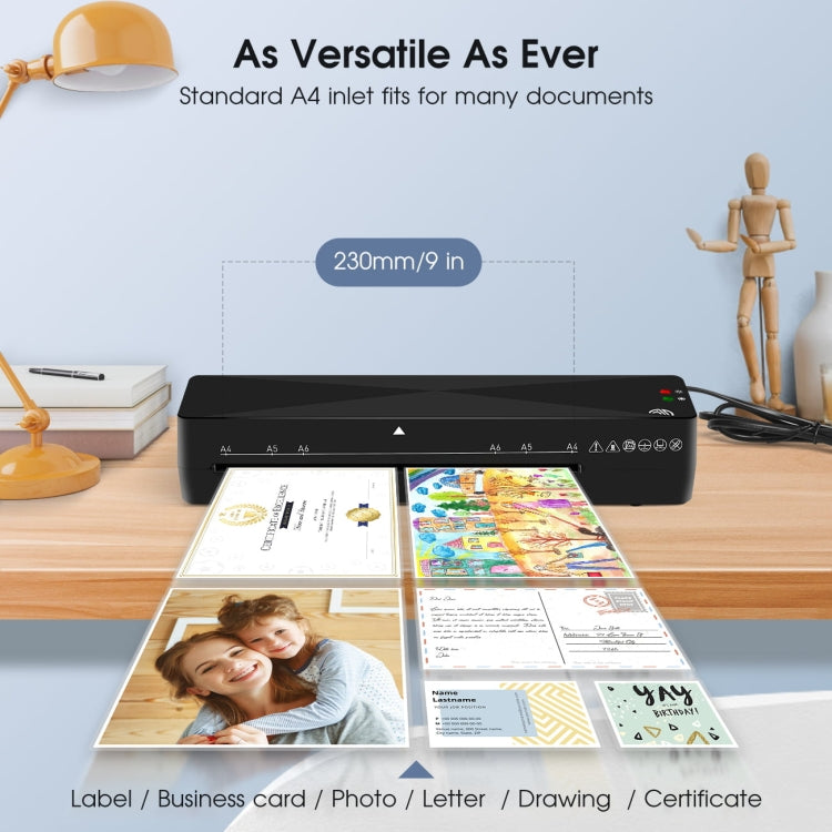9 Inch A4 Hot Cold Laminator Machine Book Documents Laminator, Size: Only Machine(220V UK Plug) - Photo Film Covering Machine by PMC TechLife | Online Shopping South Africa | PMC TechLife | Buy Now Pay Later Mobicred