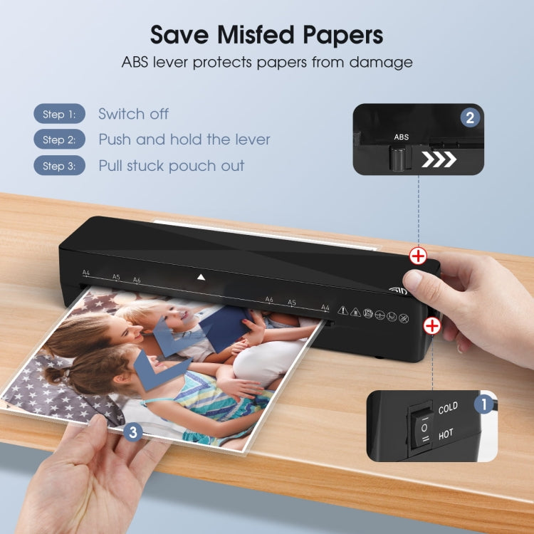 9 Inch A4 Hot Cold Laminator Machine Book Documents Laminator, Size: Only Machine(220V UK Plug) - Photo Film Covering Machine by PMC TechLife | Online Shopping South Africa | PMC TechLife | Buy Now Pay Later Mobicred