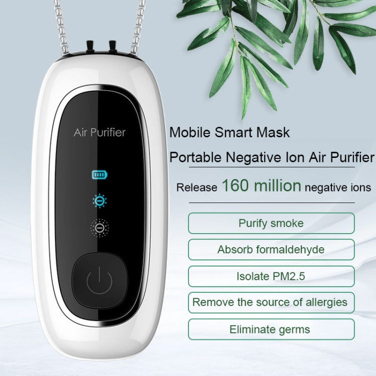 Upgrade Dual-brush Negative Ion Air Purifier Neck Small Portable Air Purifier, Style: Rope Model (Black) - free shipping - PMC TechLife - Order now!