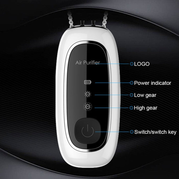 Upgrade Dual-brush Negative Ion Air Purifier Neck Small Portable Air Purifier, Style: Chain Model (Black) - free shipping - PMC TechLife - Order now!