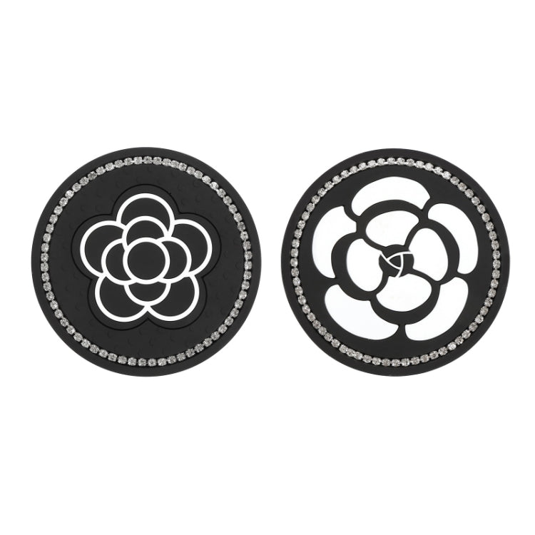 Car Water Cup Anti-skid Mat Door Slot Interior Modification Mat With diamond(Big Camellia) - Car Drink Holders by PMC TechLife | Online Shopping South Africa | PMC TechLife