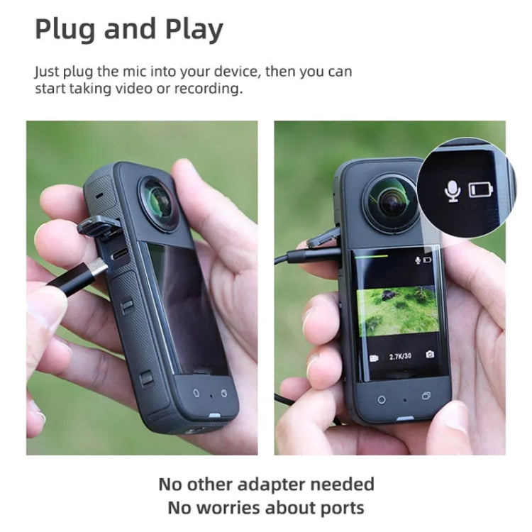 For DJI Pocket 3 / Action 4 / 3 / 2 Sunnylife MC490 Collar Microphone Motion Camera Recording Wheat - Microphone by Sunnylife | Online Shopping South Africa | PMC TechLife | Buy Now Pay Later Mobicred