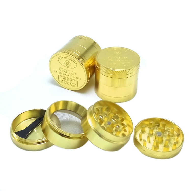 40mm 4 Layers Gold Coin Pattern Zinc Tobacco Grinder - Cigarette Box & Ashtrays by PMC TechLife | Online Shopping South Africa | PMC TechLife | Buy Now Pay Later Mobicred