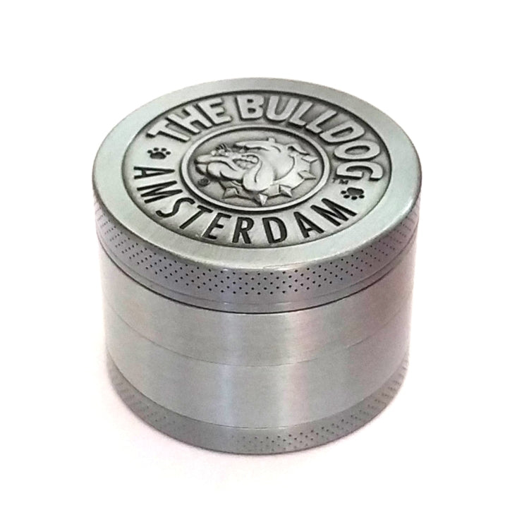 50mm  Bulldog Grinder Tobacco Herb Zinc Alloy Grinders, Spec: 4 -layer Ancient Silver - free shipping - PMC TechLife - Order now!