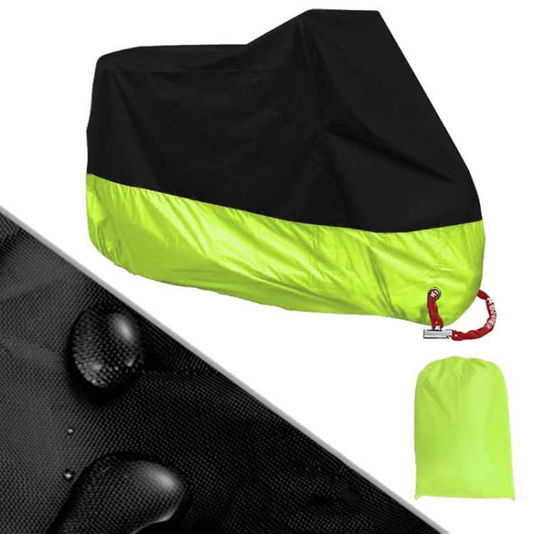 190T Motorcycle Rain Covers Dustproof Rain UV Resistant Dust Prevention Covers, Size: XXXL(Black and Fluorescence Green) - Protective Gear by PMC TechLife | Online Shopping South Africa | PMC TechLife | Buy Now Pay Later Mobicred