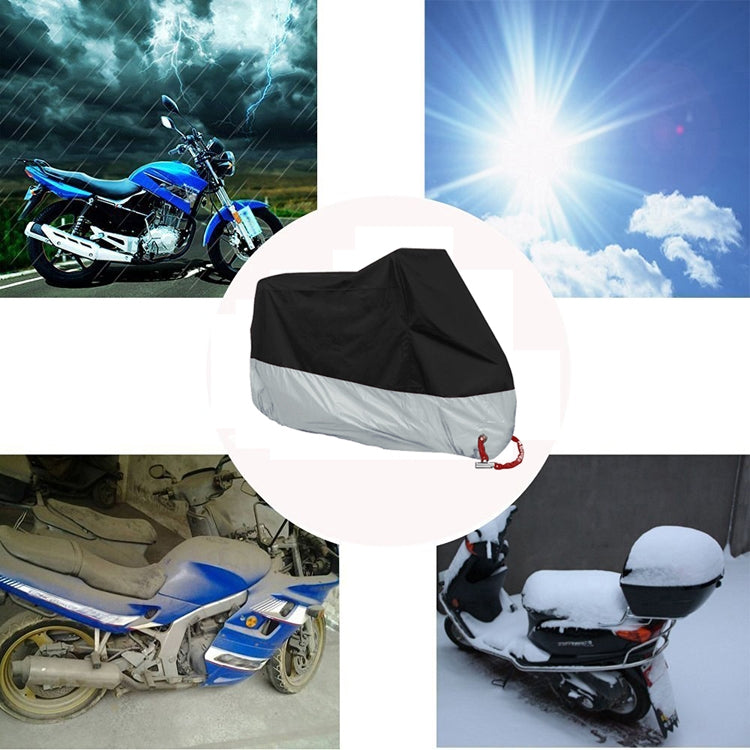 190T Motorcycle Rain Covers Dustproof Rain UV Resistant Dust Prevention Covers, Size: M(Black and Silver) - Protective Gear by PMC TechLife | Online Shopping South Africa | PMC TechLife | Buy Now Pay Later Mobicred