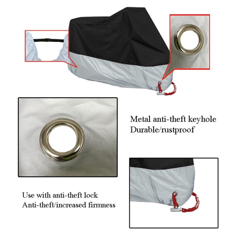 190T Motorcycle Rain Covers Dustproof Rain UV Resistant Dust Prevention Covers, Size: M(Black and Silver) - Protective Gear by PMC TechLife | Online Shopping South Africa | PMC TechLife | Buy Now Pay Later Mobicred
