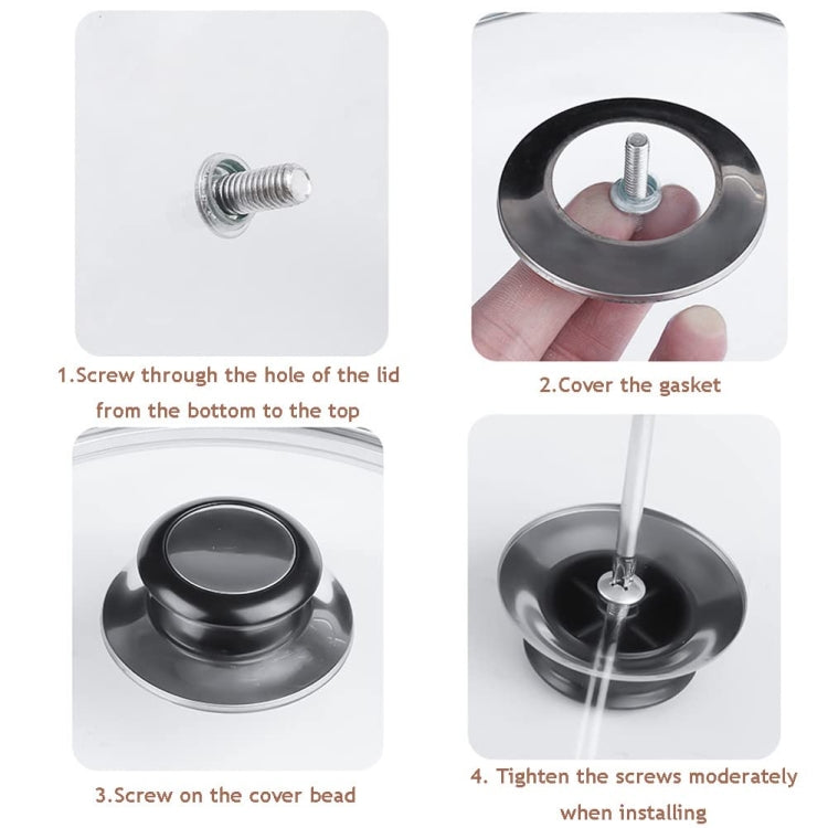 Stainless Steel Lid Handle Plastic Top Bead - Replacement Accessories by PMC TechLife | Online Shopping South Africa | PMC TechLife