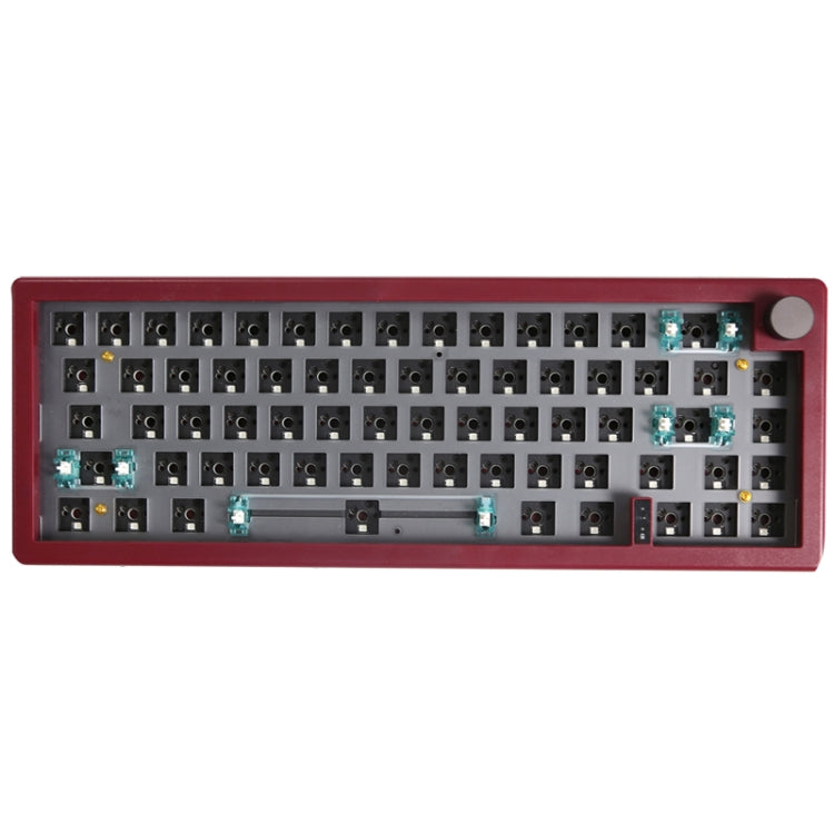 67 Keys Three-mode Customized DIY With Knob Mechanical Keyboard Kit Supports Hot Plug RGB Backlight, Color: Claret - free shipping - PMC Jewellery - Order now!