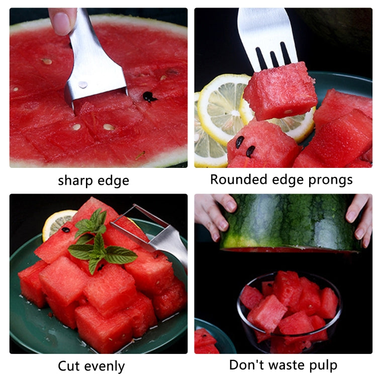 2 In 1 Watermelon Fork Slicer Stainless Steel  Kitchen Fruit Cutter - Cutter & Peeler by PMC TechLife | Online Shopping South Africa | PMC TechLife