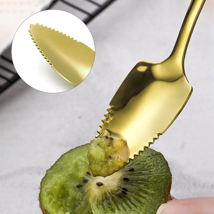 Stainless Steel Scraper Spoon Fruit Grapefruit Spoon Baby Digging Ball Spoon, Color: Gold - Cutlery Sets by PMC TechLife | Online Shopping South Africa | PMC TechLife | Buy Now Pay Later Mobicred