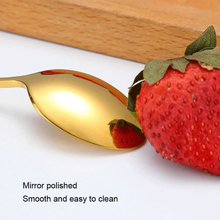 304 Stainless Steel Long Handle Thickened Pointed Spoon Coffee Ice Drink Mixing Spoon, Color: Titanium Gold - Cutlery Sets by PMC TechLife | Online Shopping South Africa | PMC TechLife | Buy Now Pay Later Mobicred