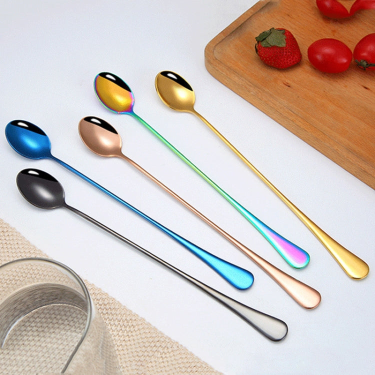 304 Stainless Steel Long Handle Thickened Pointed Spoon Coffee Ice Drink Mixing Spoon, Color: Titanium Black - Cutlery Sets by PMC TechLife | Online Shopping South Africa | PMC TechLife | Buy Now Pay Later Mobicred