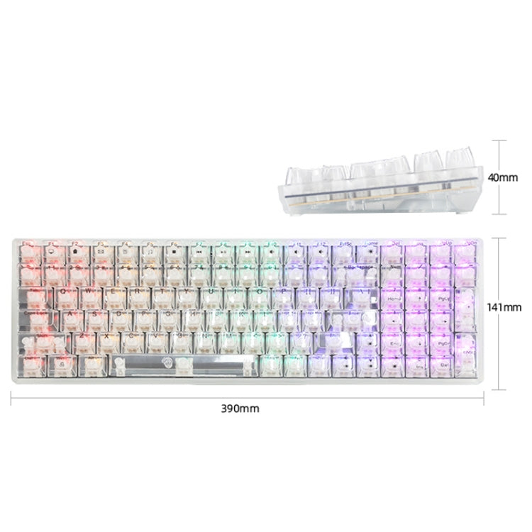 100 Keys Customized Gaming Wired Mechanical Keyboard Transparent Keycap Red Shaft (Black) - Wired Keyboard by PMC Jewellery | Online Shopping South Africa | PMC Jewellery | Buy Now Pay Later Mobicred