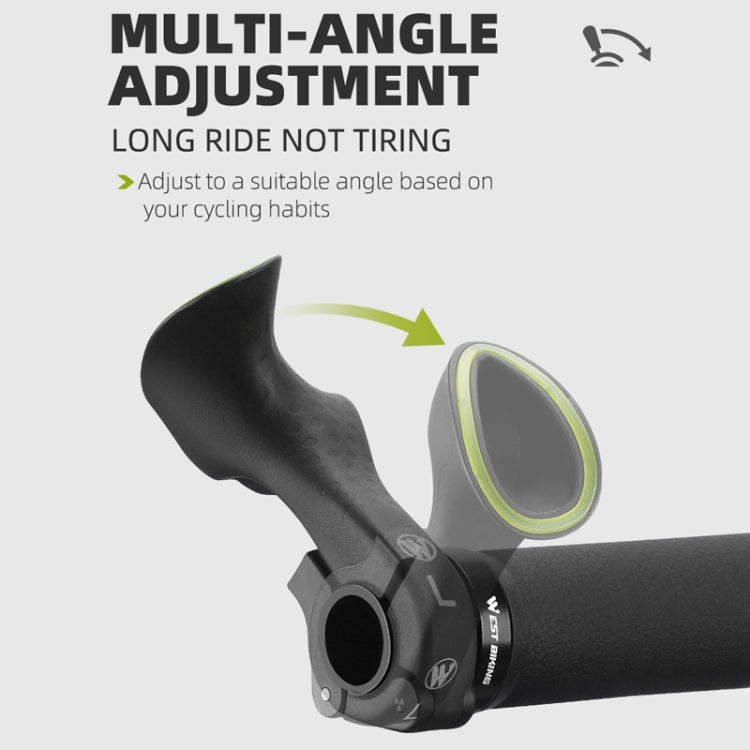 WEST BIKING Bike Cow Horns Fluorescent Deputy Handle Riding Equipment(Black) - Bicycle Grips by WEST BIKING | Online Shopping South Africa | PMc TechLife | Buy Now Pay Later Mobicred