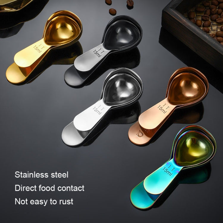 30ml 304 Stainless Steel Thickened Coffee Spoon With Scale Measuring Bean Spoon, Color: Rose Gold - free shipping - PMC TechLife - Order now!