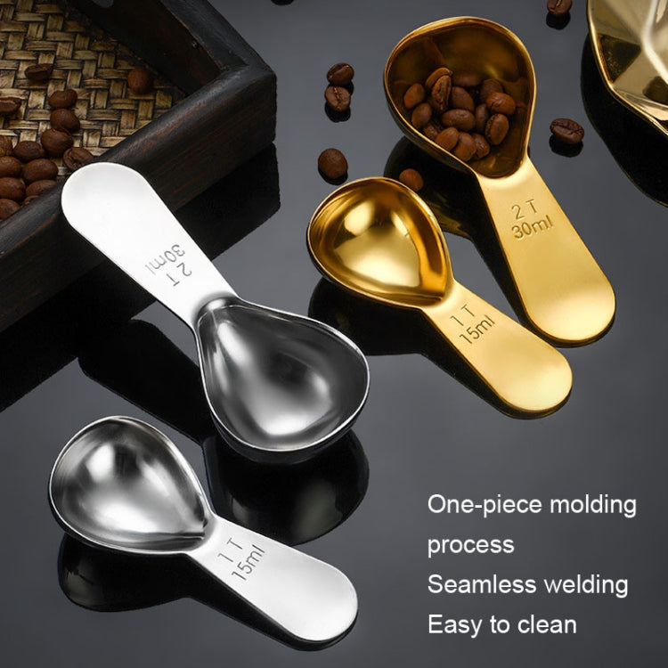 30ml 304 Stainless Steel Thickened Coffee Spoon With Scale Measuring Bean Spoon, Color: Rose Gold - free shipping - PMC TechLife - Order now!