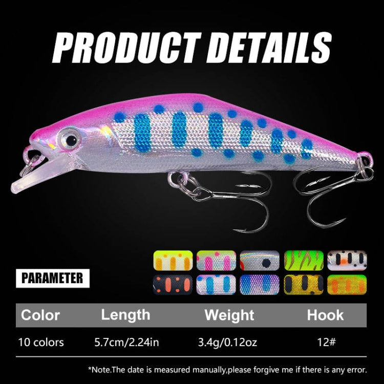 HENGJIA 5.7cm 3.4g Microbe Road Lures Slow Sinking Minnow Fake Bait, Color: 10 Colors Boxed - free shipping - PMC TechLife - Order now!
