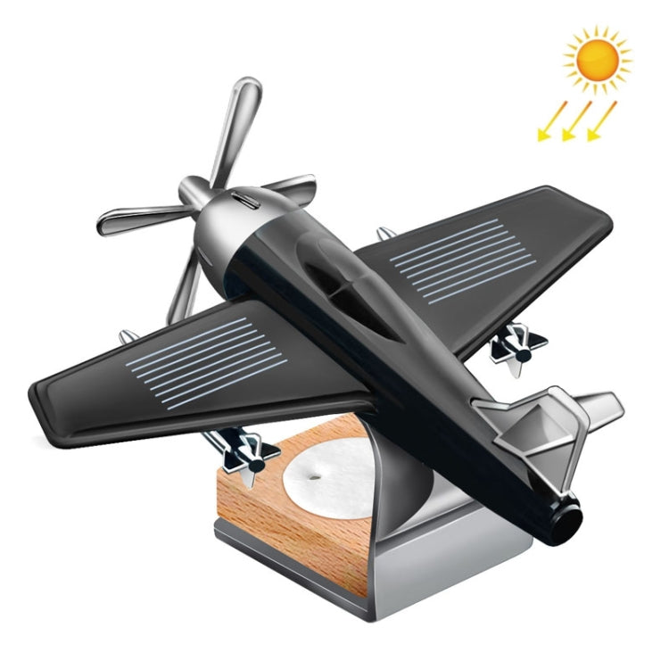 Solar Car Airplane Ornament Solid Aroma Diffuser Car Rotating Decoration Items(Black) - Air Purifier by PMC TechLife | Online Shopping South Africa | PMC TechLife | Buy Now Pay Later Mobicred
