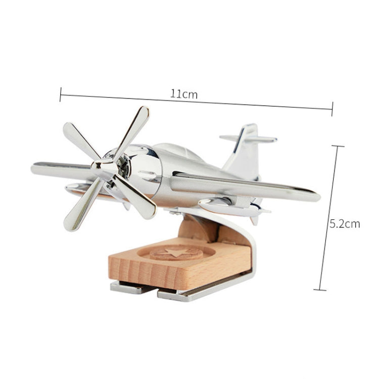 Solar Car Airplane Ornament Solid Aroma Diffuser Car Rotating Decoration Items(Silver) - free shipping - PMC TechLife - Order now!