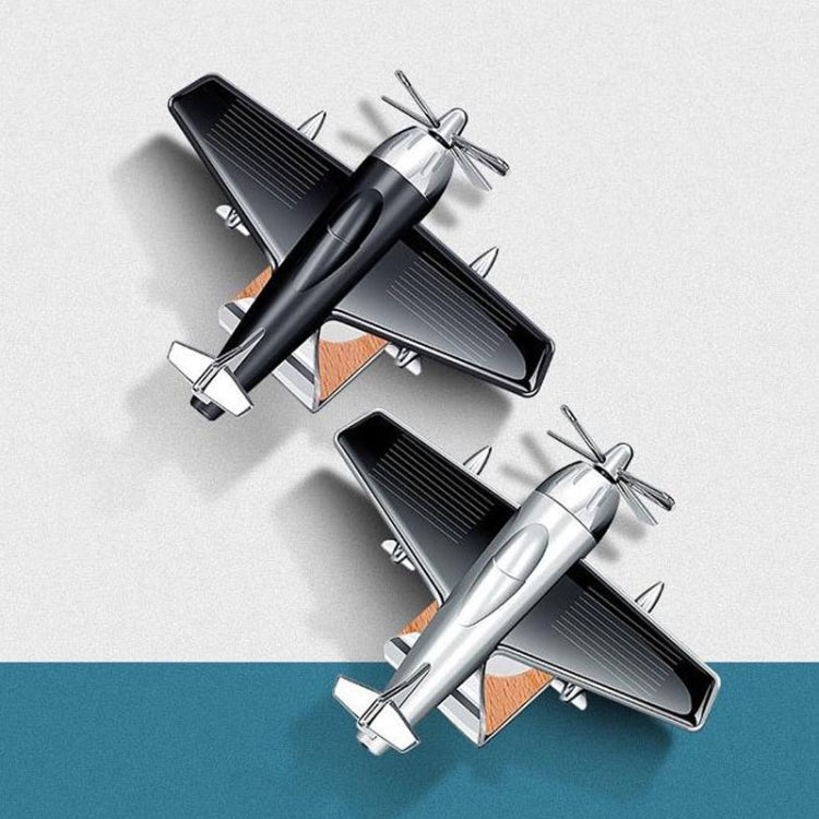 Solar Car Airplane Ornament Solid Aroma Diffuser Car Rotating Decoration Items(Silver) - free shipping - PMC TechLife - Order now!