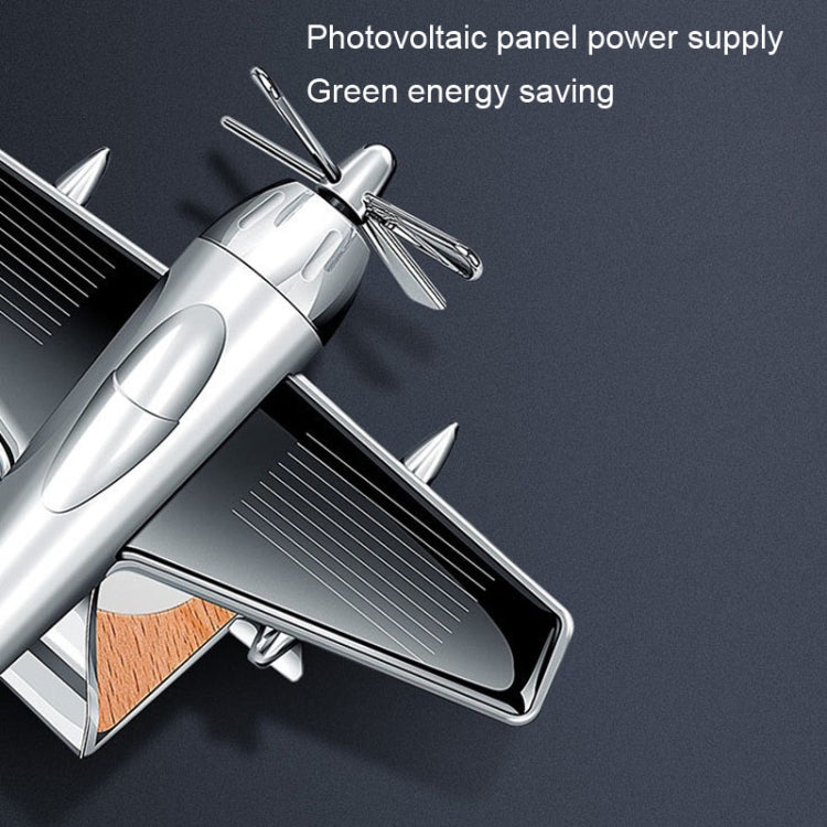 Solar Car Airplane Ornament Solid Aroma Diffuser Car Rotating Decoration Items(Silver) - free shipping - PMC TechLife - Order now!