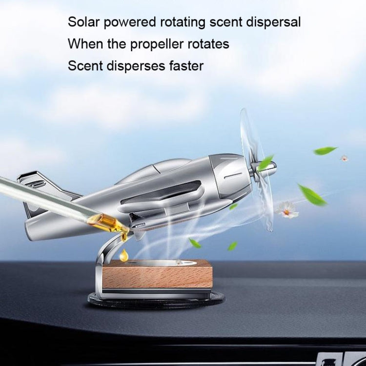 Solar Car Airplane Ornament Solid Aroma Diffuser Car Rotating Decoration Items(Black) - Air Purifier by PMC TechLife | Online Shopping South Africa | PMC TechLife | Buy Now Pay Later Mobicred
