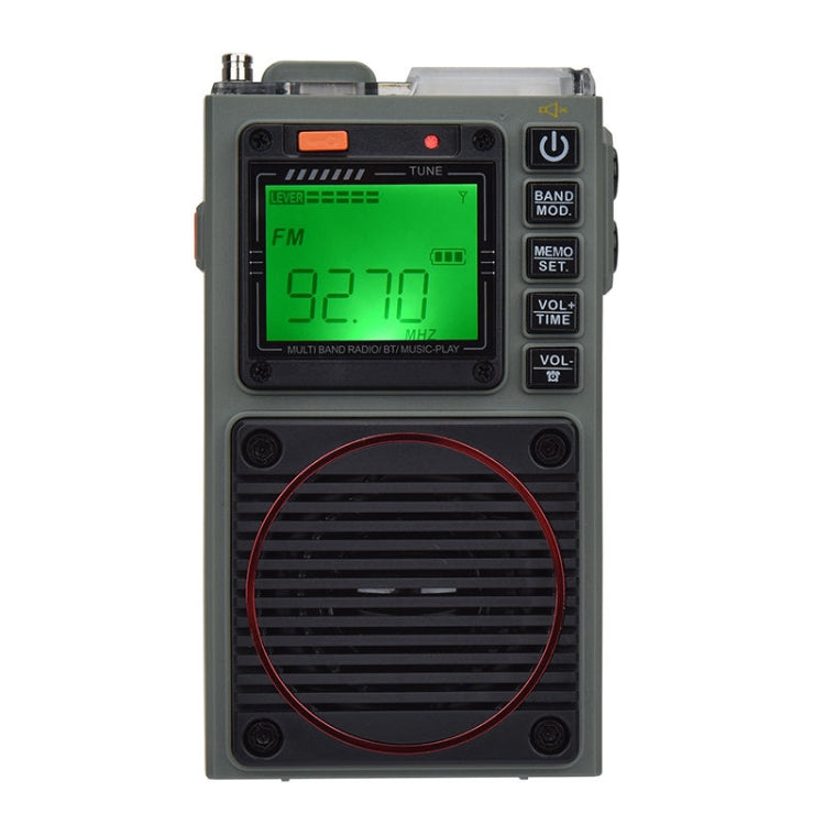 HanRongda HRD-787 High Performance Full Band Portable Bluetooth Card SOS Warning LED Lighting Radio(Green) - free shipping - PMC Jewellery - Order now!
