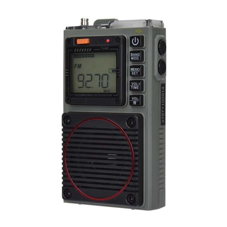 HanRongda HRD-787 High Performance Full Band Portable Bluetooth Card SOS Warning LED Lighting Radio(Green) - free shipping - PMC Jewellery - Order now!