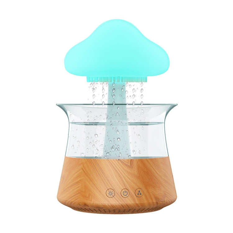 CH06 300ml Rain Humidifier Mushroom Cloud Colorful Night Lamp Aromatherapy Machine, Style: Without Remote Controller(Light Wood Grain) - free shipping - PMC TechLife - Order now!