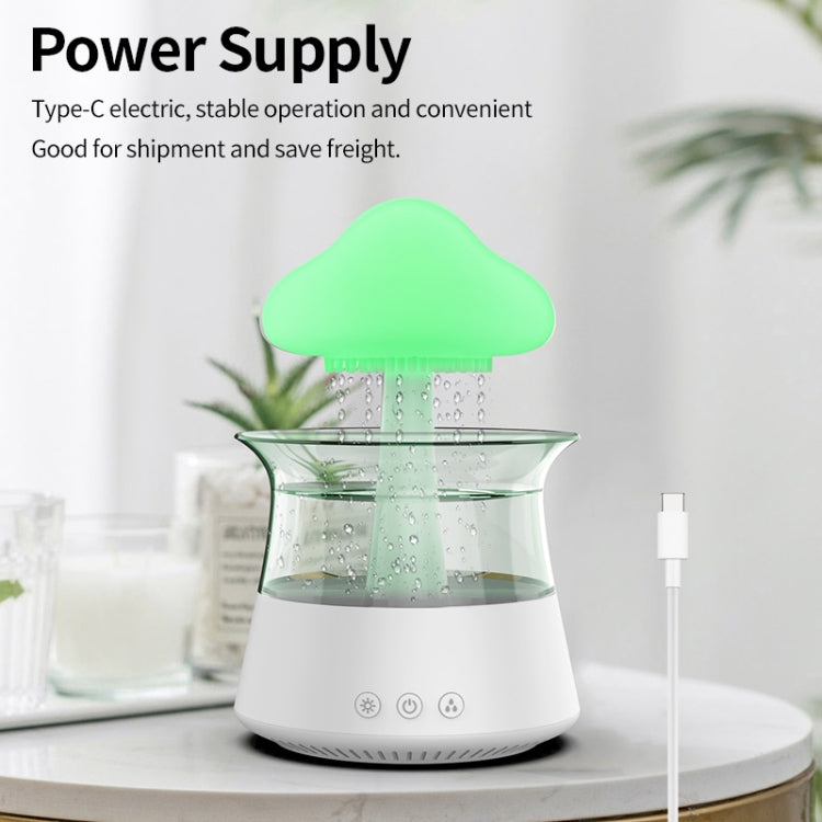 CH06 300ml Rain Humidifier Mushroom Cloud Colorful Night Lamp Aromatherapy Machine, Style: With Remote Controller(White) - free shipping - PMC TechLife - Order now!