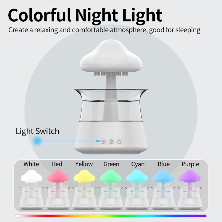 CH06 300ml Rain Humidifier Mushroom Cloud Colorful Night Lamp Aromatherapy Machine, Style: With Remote Controller(Light Wood Grain) - free shipping - PMC TechLife - Order now!