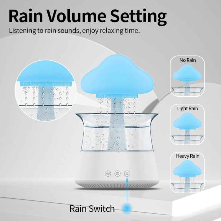 CH06 300ml Rain Humidifier Mushroom Cloud Colorful Night Lamp Aromatherapy Machine, Style: With Remote Controller(White) - free shipping - PMC TechLife - Order now!