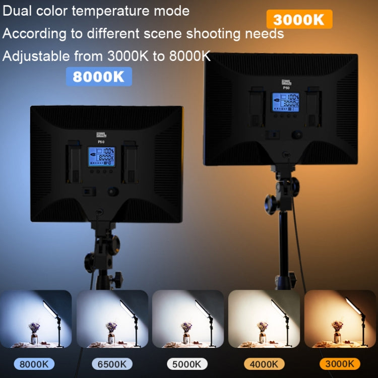Pixel P50 Dual Color Temperature Flat Panel Fill Light 45W Soft Outdoor Shooting Fill Light For Straight Photography(Lamp+EU Plug Adapter) - free shipping - PMC TechLife - Order now!