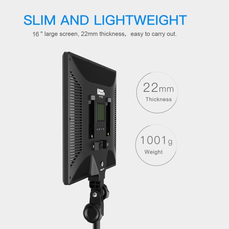Pixel P50 Dual Color Temperature Flat Panel Fill Light 45W Soft Outdoor Shooting Fill Light For Straight Photography(Lamp+EU Plug Adapter) - free shipping - PMC TechLife - Order now!