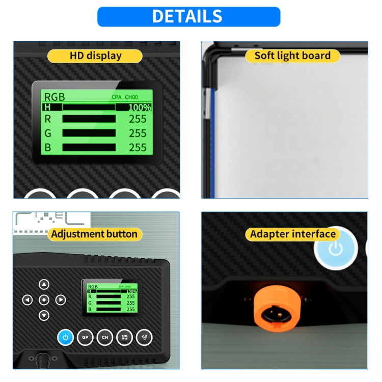 Pixel P80 60W 2600-10000K 542 LEDs Photography Fill Light Support Mobile APP Remote Control���AU Plug - free shipping - PMC TechLife - Order now!