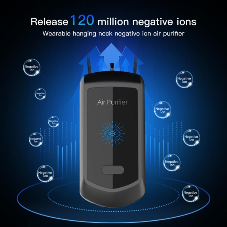 120 Million Negative Ion Air Purifier Mini Hanging Neck Purifier(Black) - free shipping - PMC TechLife - Order now!