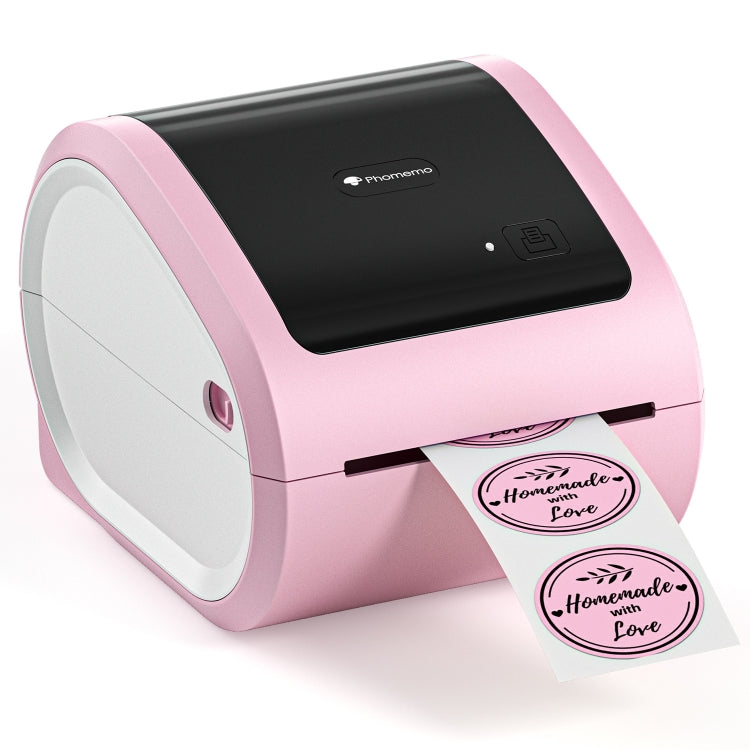 Phomemo D520-BT Bluetooth Thermal Shipping Label Printer Wireless Desktop Printer For Barcode Address Labels, Size: US(Pink White) - free shipping - PMC TechLife - Order now!