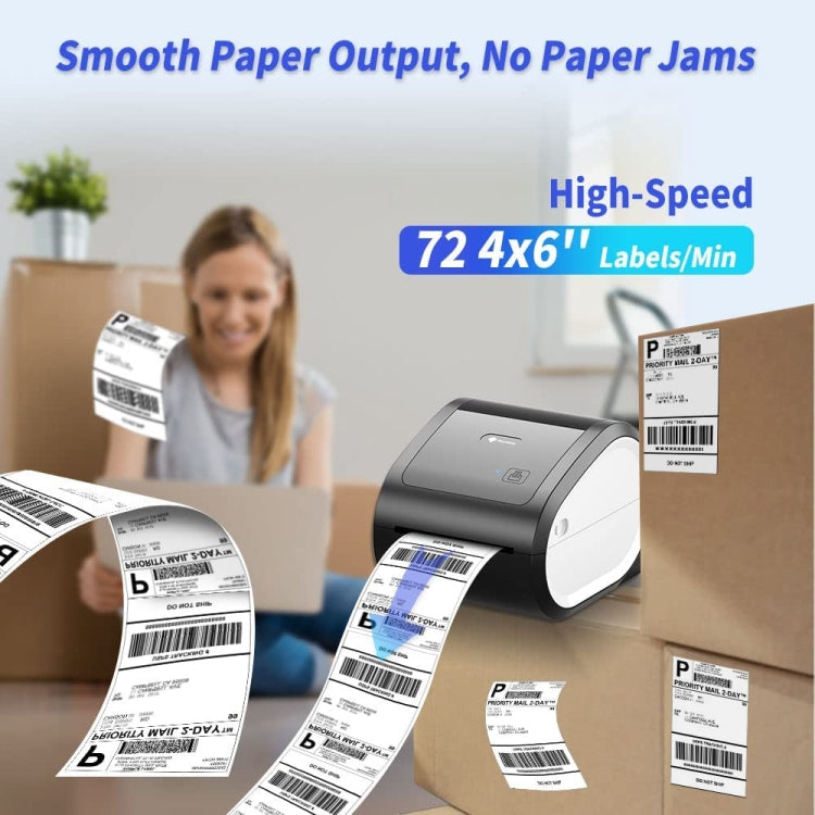 Phomemo D520-BT Bluetooth Thermal Shipping Label Printer Wireless Desktop Printer For Barcode Address Labels, Size: US(Black White) - free shipping - PMC TechLife - Order now!